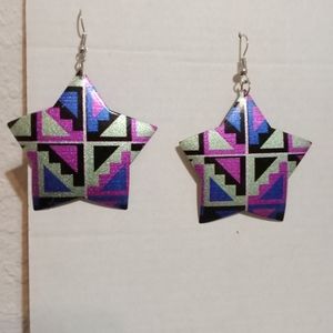 Retro style star shaped earrings